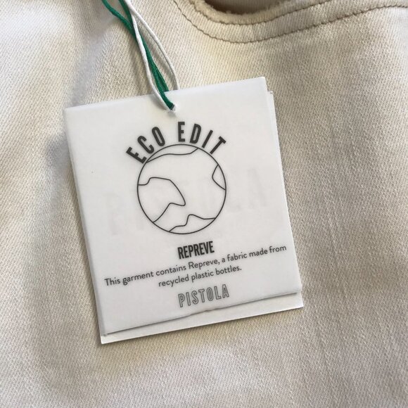 NWT Pistola Lennon Jeans Pants Womens 33 Sandstone Cream Raw Hem Crop Boot NEW - Picture 6 of 13